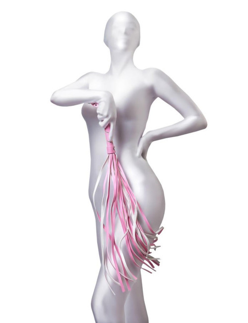 Anonymo flogger, PU leather, pink, 64 cm