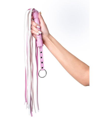 Anonymo flogger, PU leather, pink, 64 cm