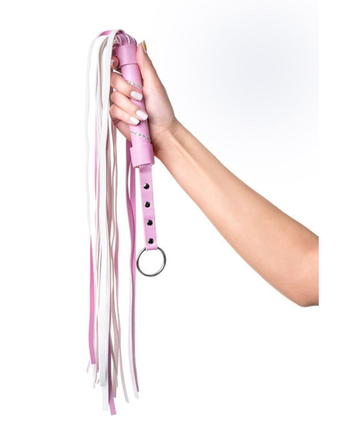 Anonymo flogger, PU leather, pink, 64 cm
