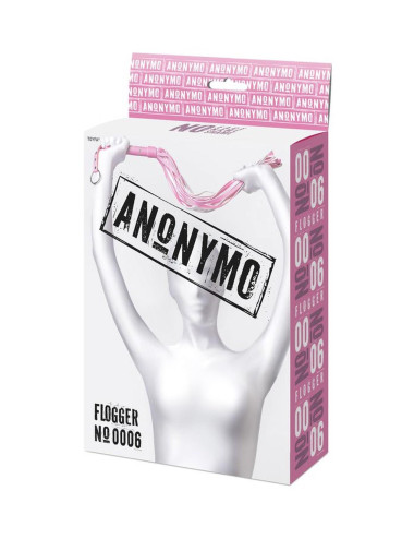 Anonymo flogger, PU leather, pink, 64 cm