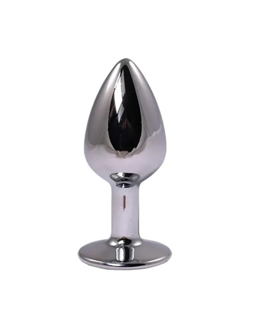 Fantasy Srebrny Plug Analny 9 cm z Czerwonym Kryształem