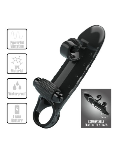 PRETTY LOVE - ROMANCE - VIBRATING PENIS SLEEVE BLACK