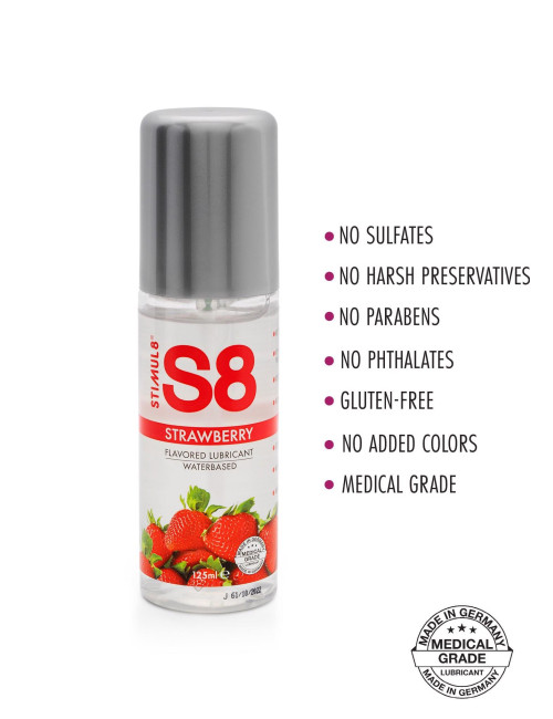 S8 WB Flavored Lubrykant Strawberry - Afrodyzjaki Żel Smakowy, Waterbase, 125ml