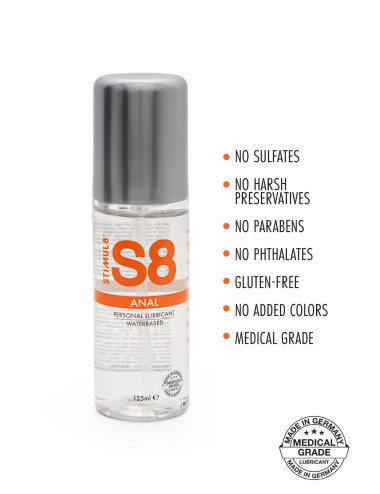 S8 WB Anal Lube 125ml Natural