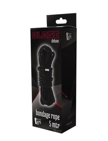 BLAZE DELUXE BONDAGE ROPE 5M BLACK - lina do bondage, Shibari / Kinbaku, nylonowa