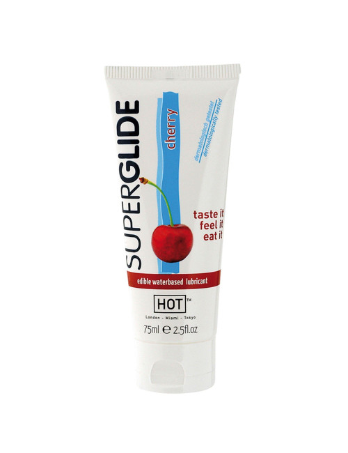 Żel-HOT Superglide CHERRY- 75ml edible lubricant waterbased -