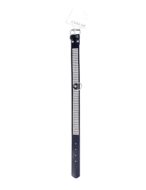 Fetish B Series Srebrny Kołnierz BDSM z Kryształkami 36-42 cm