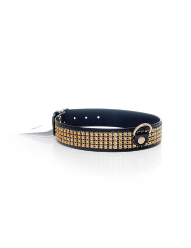 Fetish B - Series Collar with crystals 3 cm gold