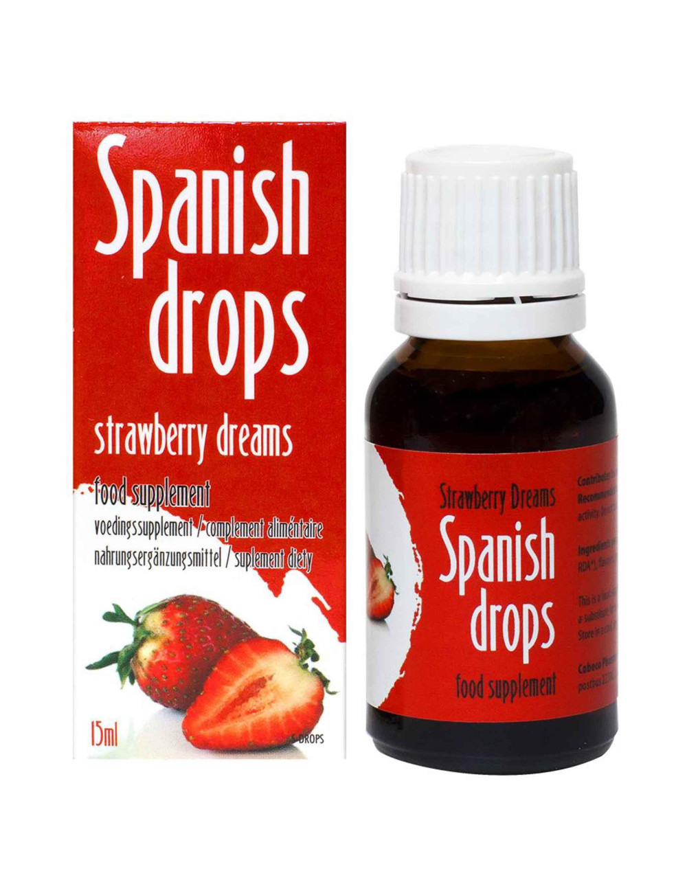 Krople Hiszpańskie Cobeco Spanish Drops Strawberry 15ml