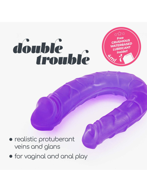 Crushious Purple Double Trouble Podwójny Dildo