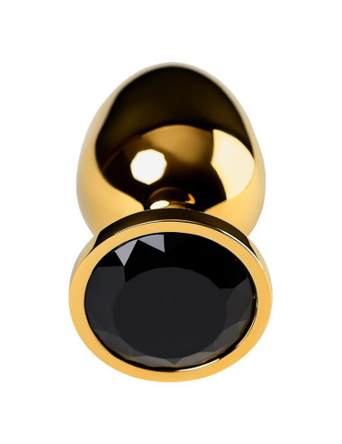 Gold anal plug TOYFA Metal with pink round-shaped gem