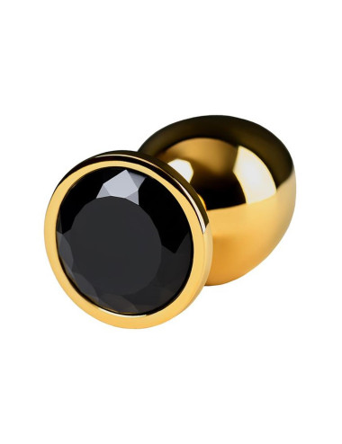 Gold anal plug TOYFA Metal with pink round-shaped gem