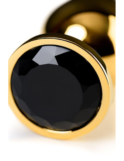 Gold anal plug TOYFA Metal with pink round-shaped gem