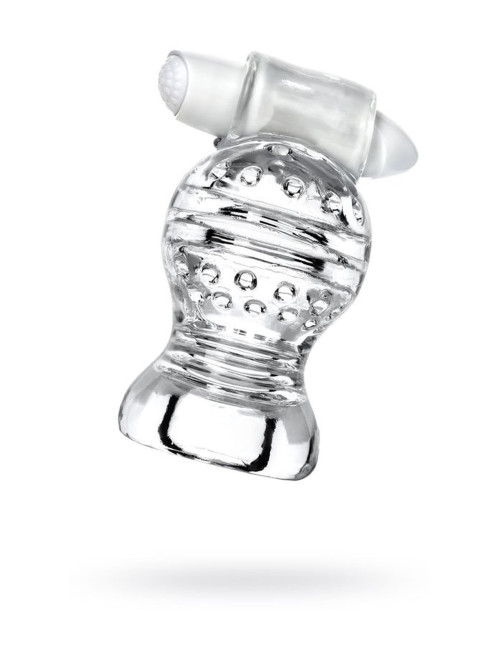 Lingam Shakti, Vibrating Masturbator, TPE, Transparent, 9 cm