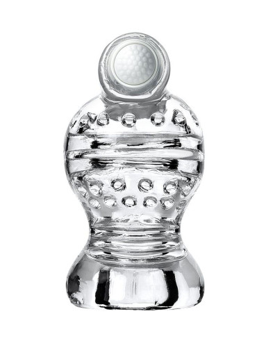 Lingam Shakti, Vibrating Masturbator, TPE, Transparent, 9 cm