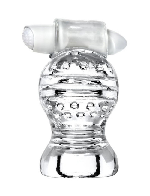 Lingam Shakti Wibrujący Masturbator TPE Transparentny 9cm