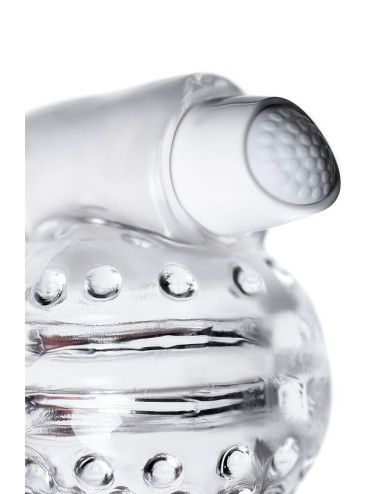 Lingam Shakti, Vibrating Masturbator, TPE, Transparent, 9 cm
