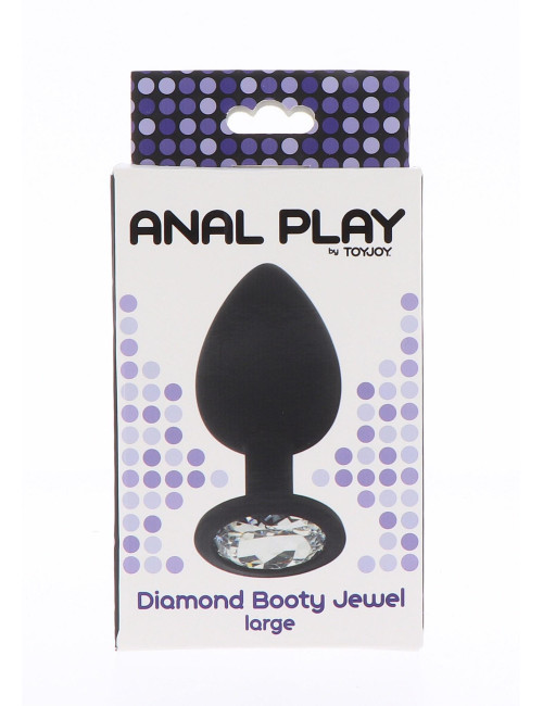 ToyJoy Diamond Booty Jewel Large Black – Ozdobny korek analny