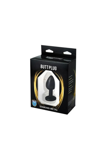 Black Butt Plug with White Diamond