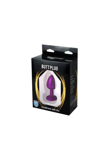 Purple Butt Plug with White Diamond