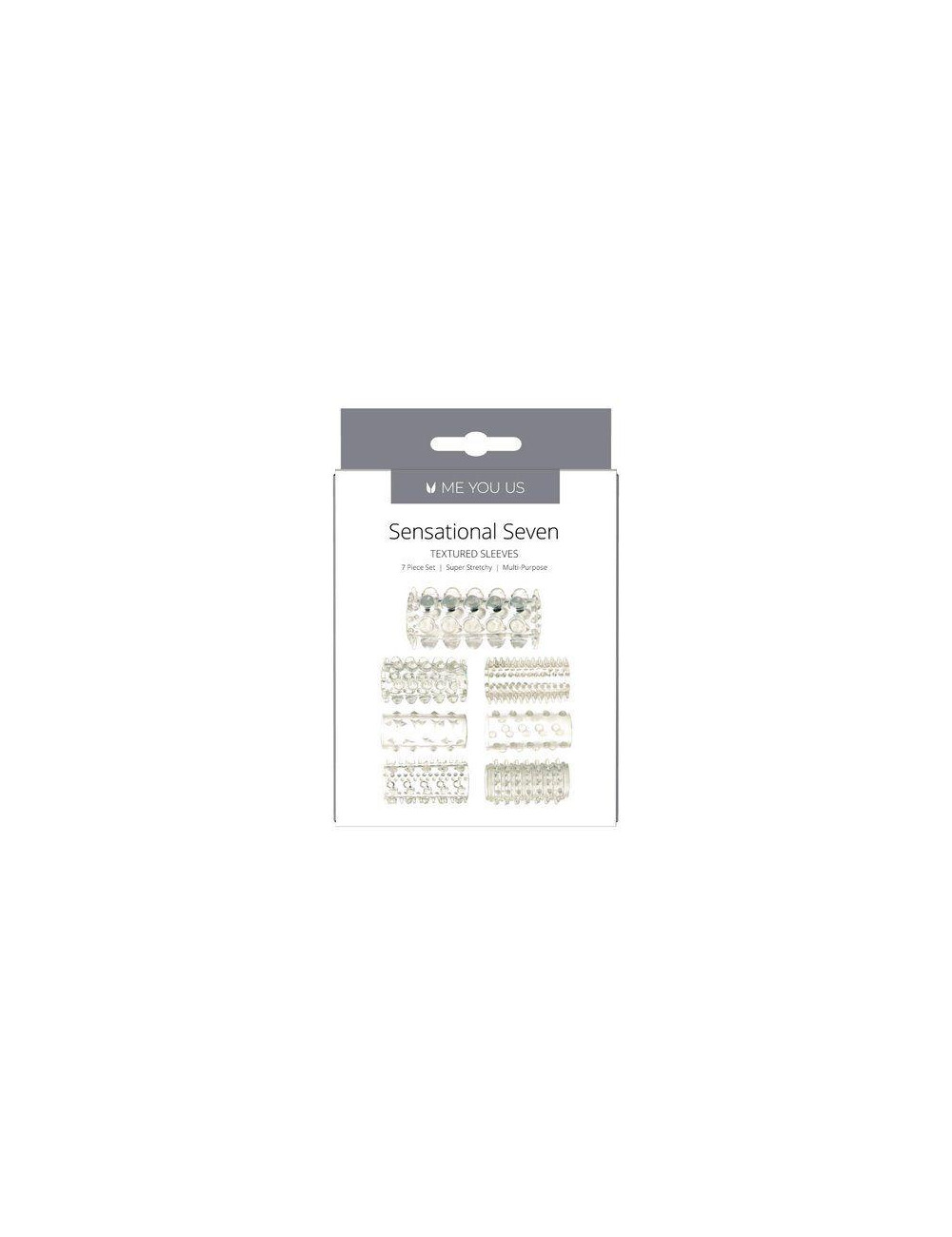 Stymulator- Me you Us Sensual Seven Textured Sleeves Transparent Small