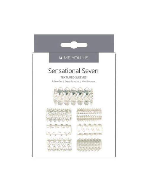Stymulator- Me you Us Sensual Seven Textured Sleeves Transparent Small
