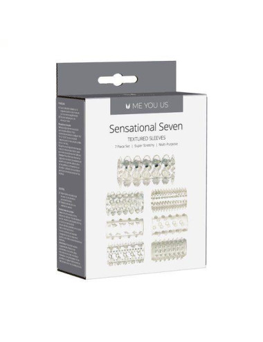 Stymulator- Me you Us Sensual Seven Textured Sleeves Transparent Small