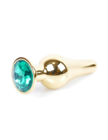 Plug-Jewellery Gold BUTT PLUG- Green