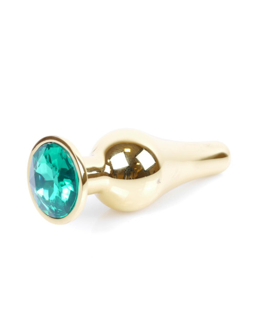 Plug-Jewellery Gold BUTT PLUG- Green
