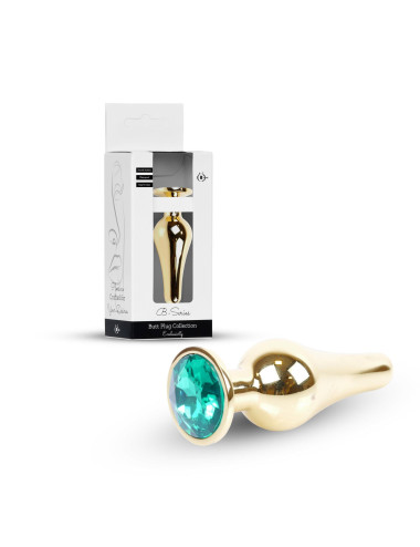 Plug-Jewellery Gold BUTT PLUG- Green