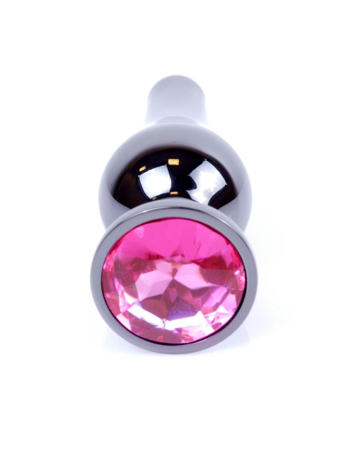 Plug-Jewellery Dark Silver BUTT PLUG- Pink