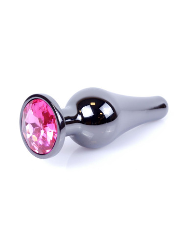 Plug-Jewellery Dark Silver BUTT PLUG- Pink