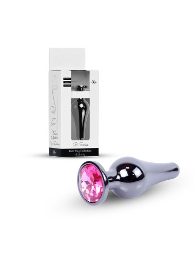 Plug-Jewellery Dark Silver BUTT PLUG- Pink