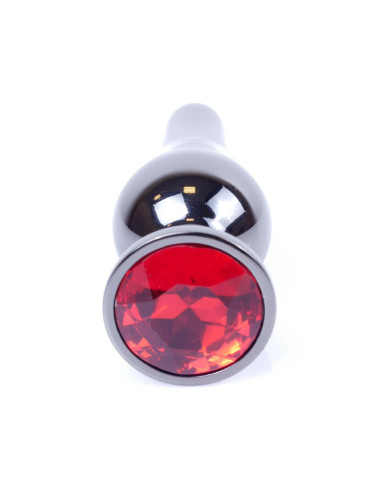 Plug-Jewellery Dark Silver BUTT PLUG- Red