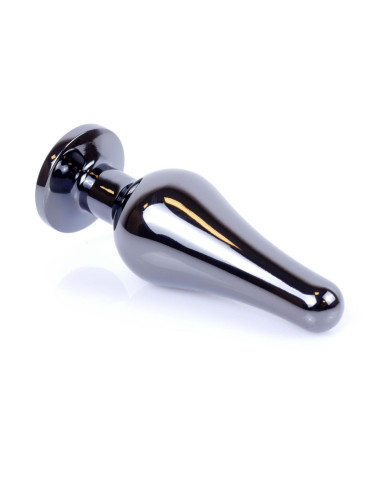 Plug-Jewellery Dark Silver BUTT PLUG- Red