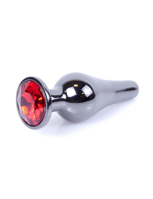 Plug-Jewellery Dark Silver BUTT PLUG- Red