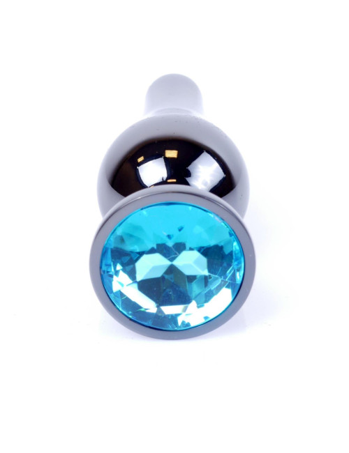 Plug-Jewellery Dark Silver BUTT PLUG- Light Blue