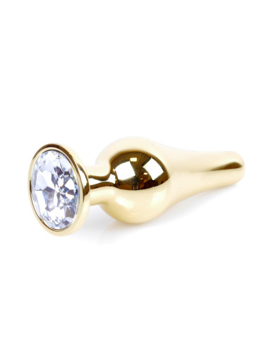 Plug-Jewellery Gold BUTT PLUG- Clear