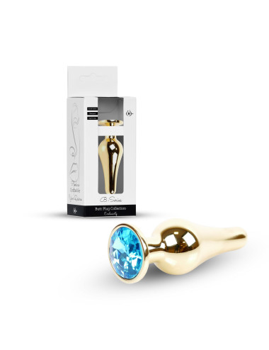 Plug-Jewellery Gold BUTT PLUG- Light Blue