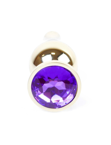 Plug-Jewellery Gold BUTT PLUG- Purple