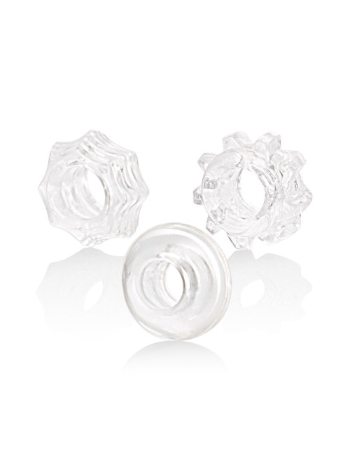 Reversible Ring Set Transparent – Pierścienie erekcyjne bez wibracji, elastyczne, stymulujące