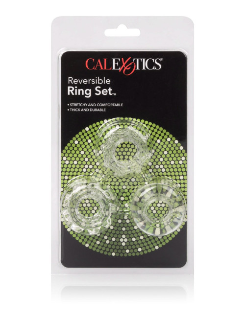 Reversible Ring Set Transparent – Pierścienie erekcyjne bez wibracji, elastyczne, stymulujące