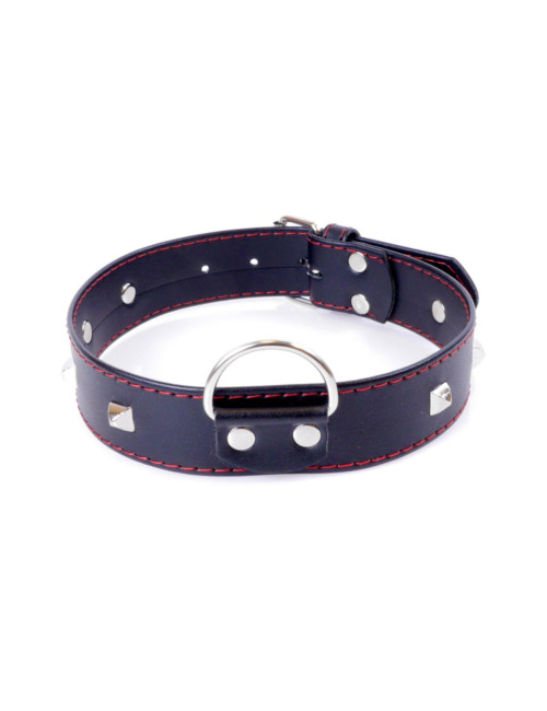 Fetish B - Series Collar with studs 3 cm Red Line
