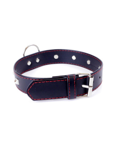 Fetish B - Series Collar with studs 3 cm Red Line