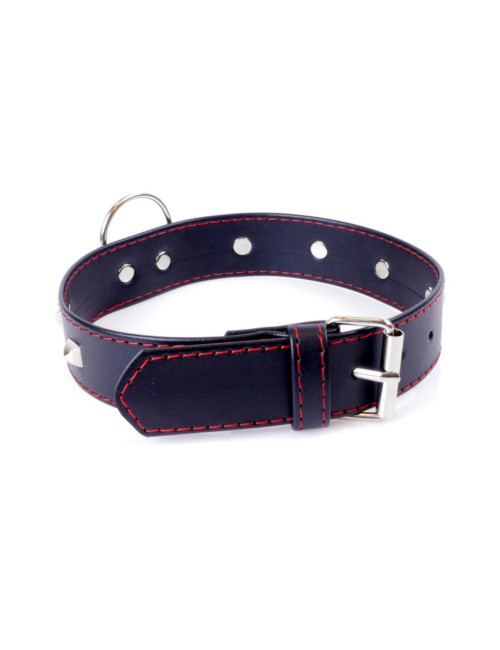 Fetish B - Series Collar with studs 3 cm Red Line