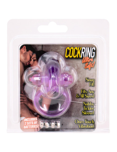 Rabbit Vibrating Cockring Purple