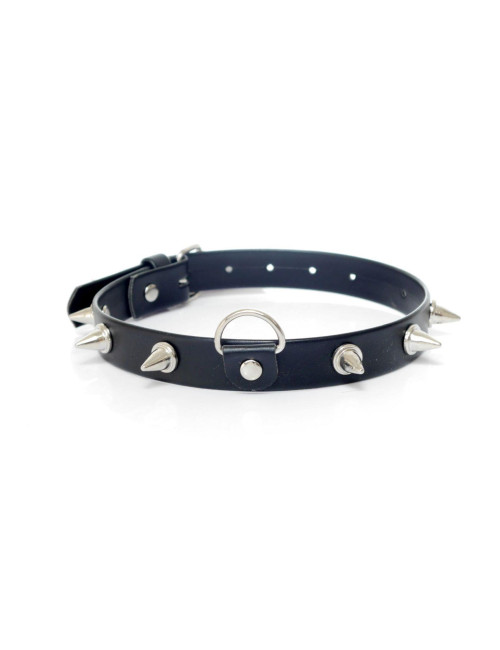 Obroża BDSM z ćwiekami 2 cm - Kagańce, regulowana 36-42 cm, imitacyjna skóra, bezpieczna dla ciała