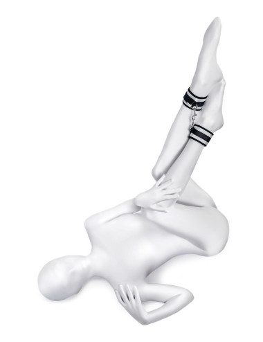 Anonymo Kajdanki na Kostki BDSM, Srebrne, Polyester, 28,5 cm
