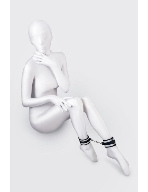 Anonymo Kajdanki na Kostki BDSM, Srebrne, Polyester, 28,5 cm