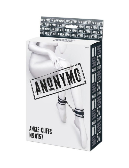 Anonymo Kajdanki na Kostki BDSM, Srebrne, Polyester, 28,5 cm